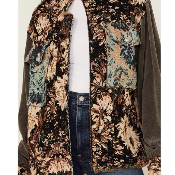 New POL Women's Floral Long Sleeve Shacket Sz small - Picture 3 of 6